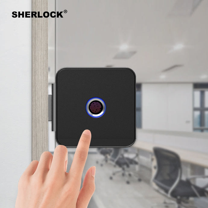 Sherlock fingerprint lock Smart Lock Glass Door Lock Office Keyless With Bluetooth APP Remote Control electronic door lock F1